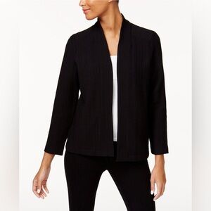 New $248 Eileen Fisher Black Textured Snap Button Jacket, Sz L